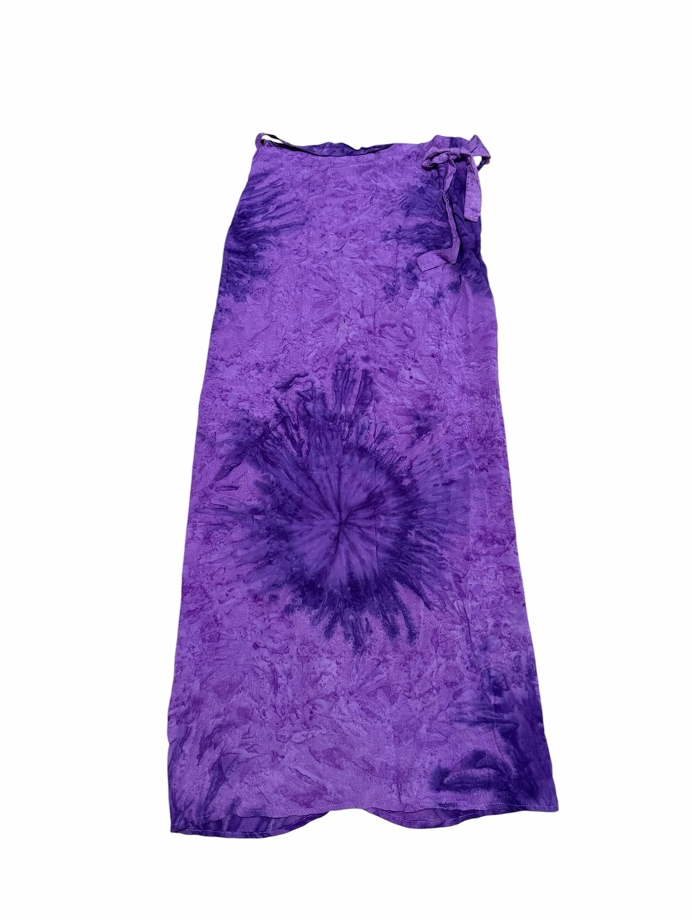Vintage Surf Style Wrap Skirt/Sarong | 100% Rayon‎ | Purple Tie-Dye